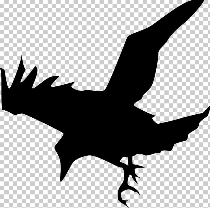 Silhouette Common Raven PNG, Clipart, Animals, Artwork, Beak, Bird, Black And White Free PNG Download