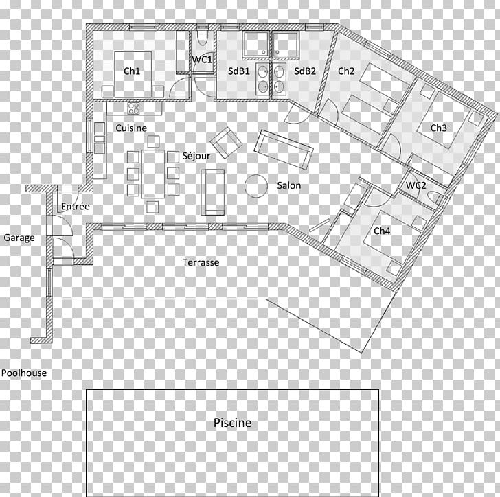 Terrasson-Lavilledieu House Floor Plan Villa Bathroom PNG, Clipart, Angle, Area, Bathroom, Begane Grond, Black And White Free PNG Download