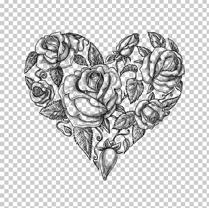 Heart Drawing Vintage Clothing PNG, Clipart, Art, Black And White, Clip Art, Drawing, Fictional Character Free PNG Download