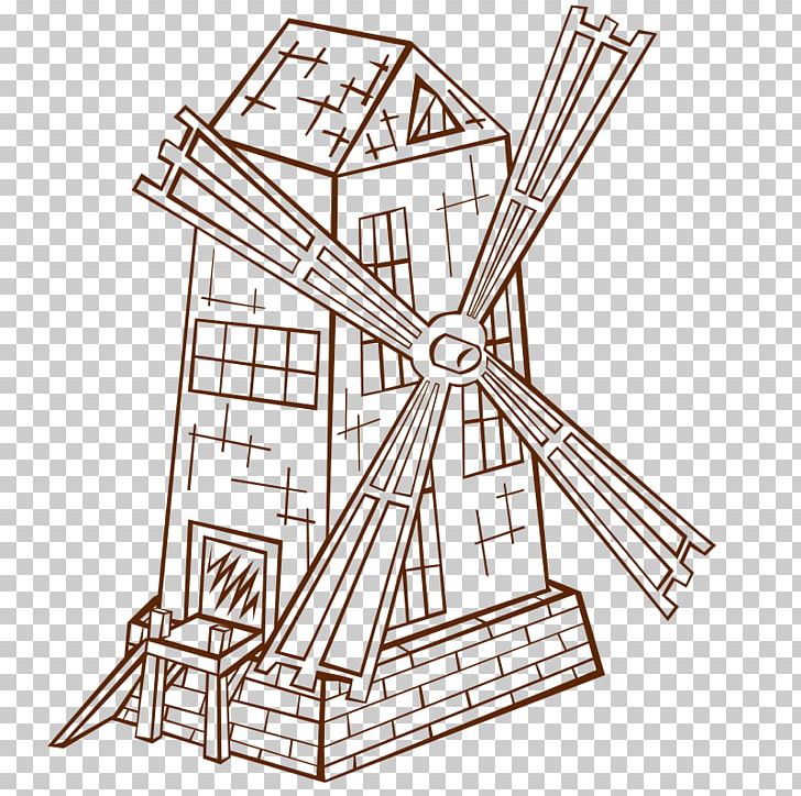 Windmill Cartoon Drawing PNG, Clipart, Angle, Black And White, Cartoon, Computer Icons, Drawing Free PNG Download