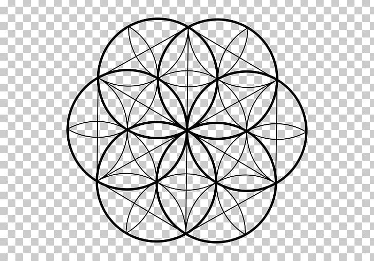 Sacred Geometry Overlapping Circles Grid Vesica Piscis PNG, Clipart, Angle, Area, Black And White, Centre, Circle Free PNG Download