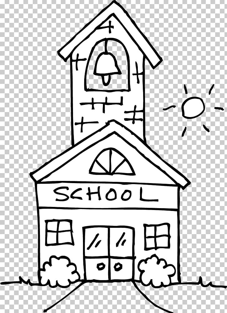 School Black And White Outline PNG, Clipart, Area, Art, Art School, Black And White, Building Free PNG Download