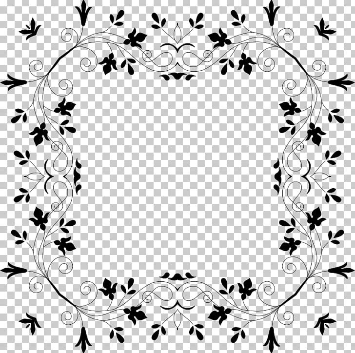Floral Design Black And White PNG, Clipart, Art, Black, Black And White, Border, Branch Free PNG Download