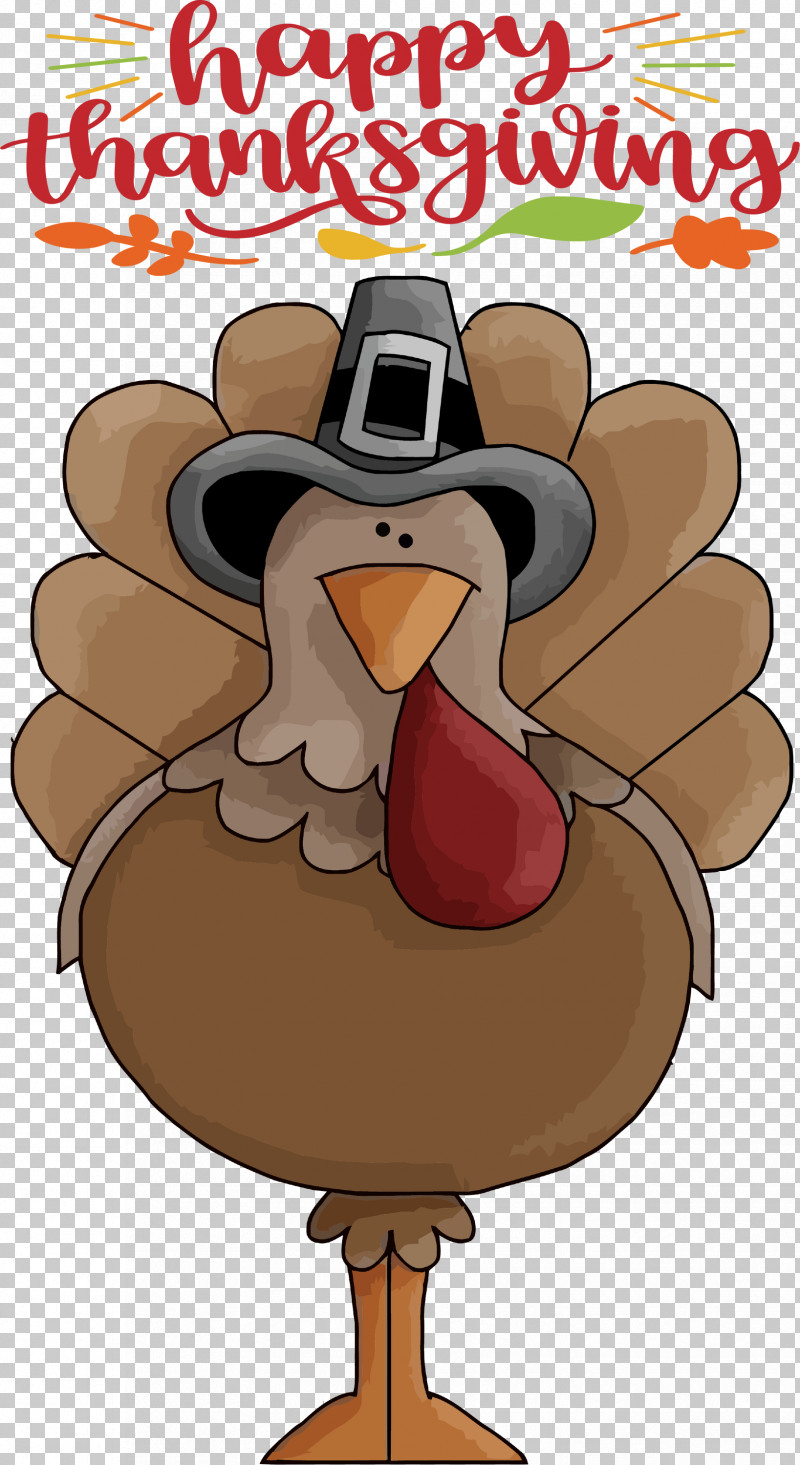 Happy Thanksgiving Turkey PNG, Clipart, Beak, Biology, Birds, Cartoon, Cuteness Free PNG Download