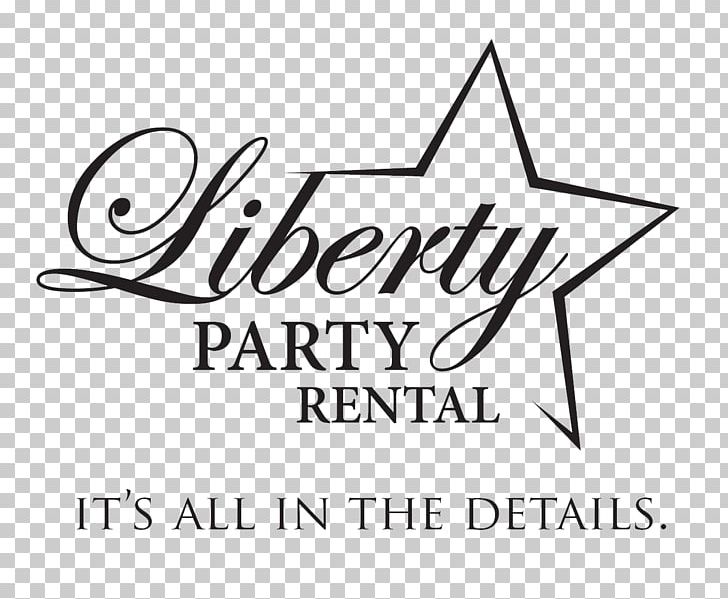 Logo Liberty Party Rental Brand Font PNG, Clipart, Area, Art, Black And White, Brand, Calligraphy Free PNG Download