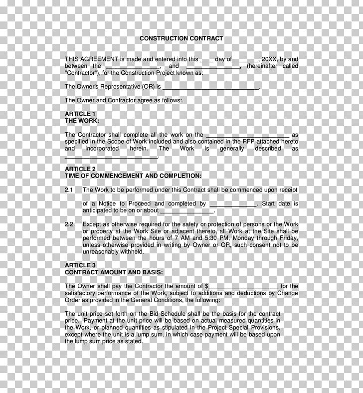 Construction Contract Architectural Engineering Template Form PNG, Clipart, Architectural Engineering, Area, Building, Construction Contract, Construction Management Free PNG Download