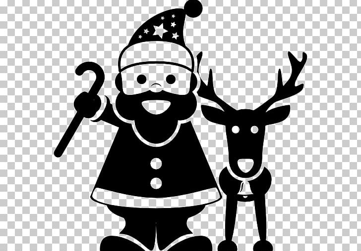 Santa Claus Rudolph Christmas Computer Icons Reindeer PNG, Clipart, Art, Artwork, Black And White, Christkind, Christmas Free PNG Download