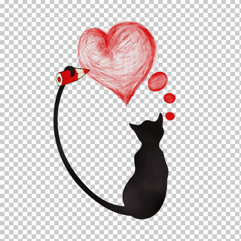 Black Cat Heart Cat Small To Medium-sized Cats Love PNG, Clipart,  Free PNG Download
