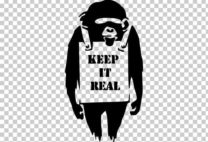 Chimpanzee Wall Decal Painting Graffiti PNG, Clipart, Banksy, Black, Black And White, Brand, Chimpanzee Free PNG Download