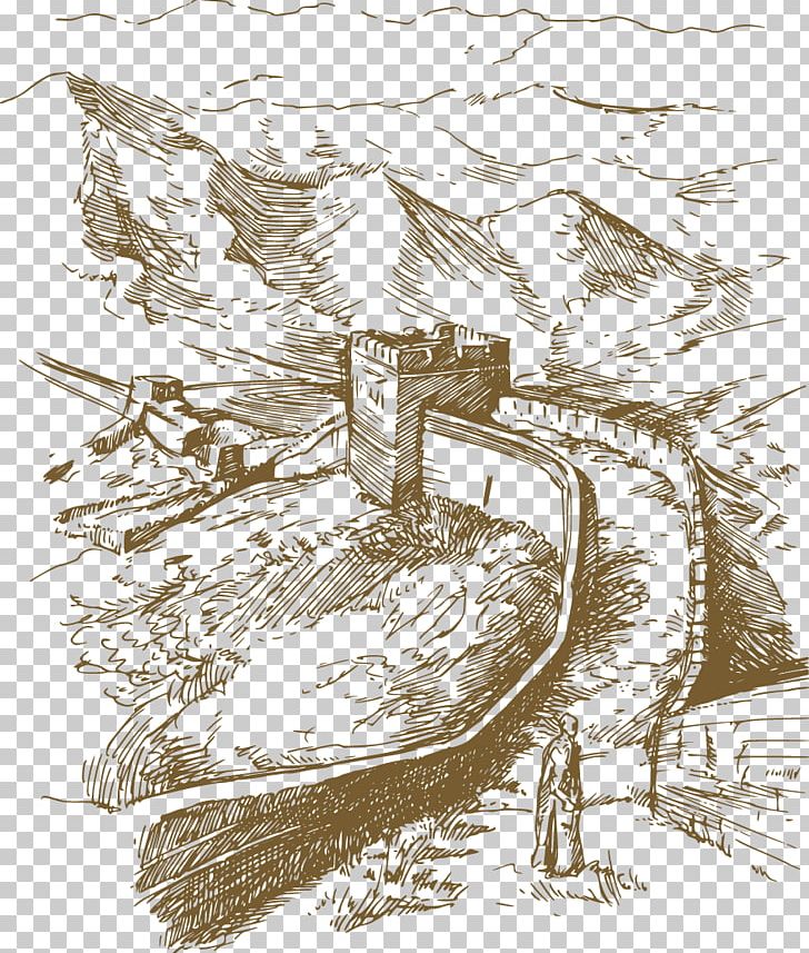 Great Wall Of China Drawing PNG, Clipart, Art, Artwork, Black And White, Building, China Free PNG Download
