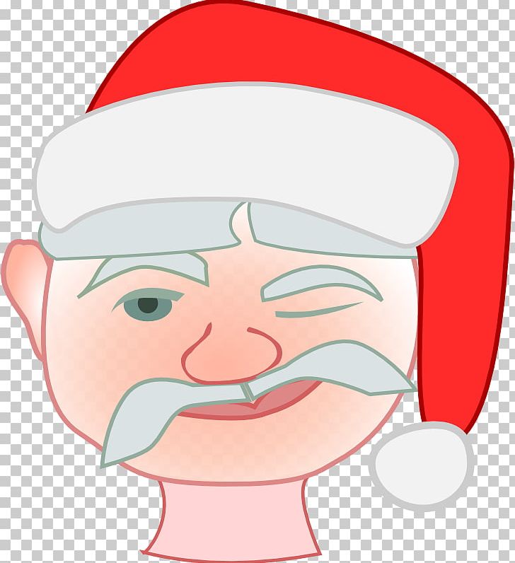 Santa Claus Wink PNG, Clipart, Boy, Cartoon, Cheek, Christmas, Download Free PNG Download