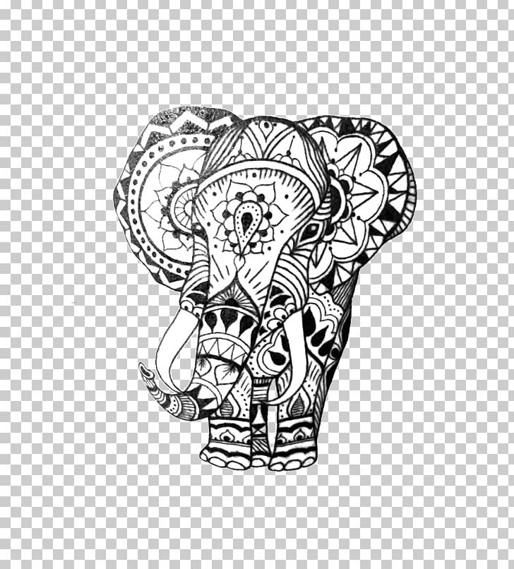 Sleeve Tattoo Elephant Mehndi Henna PNG, Clipart, Animals, Arm, Asian Elephant, Biceps, Black Free PNG Download