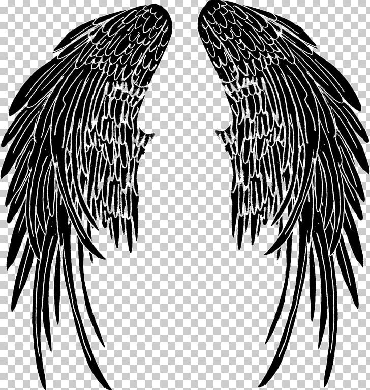 3D Dark Angel Wings Tattoo Design Ideas on Back For Girls