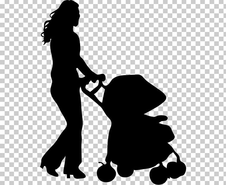 Silhouette Family Child PNG, Clipart, Animals, Baby Stroller, Black, Black And White, Child Free PNG Download