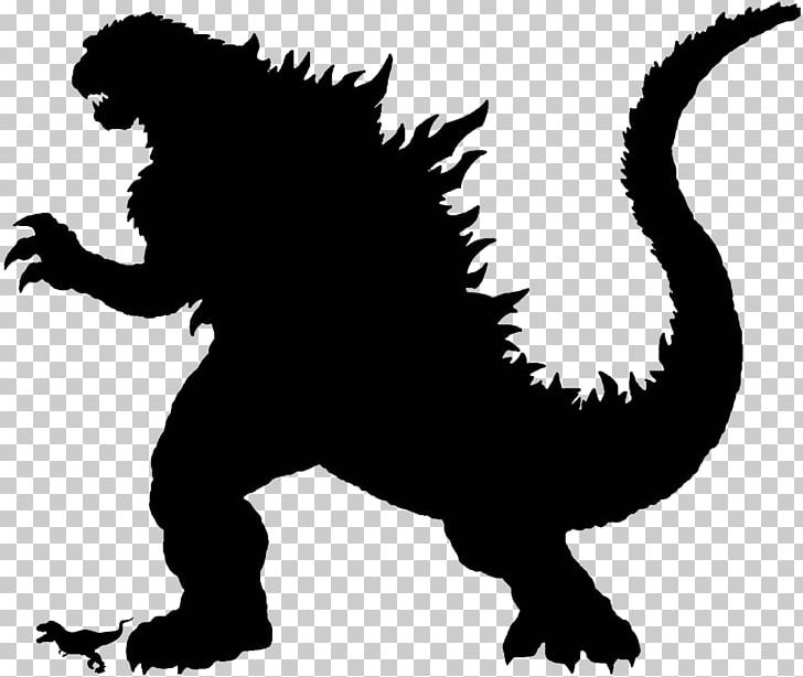 Godzilla Silhouette PNG, Clipart, Black And White, Carnivoran, Cartoon, Cat Like Mammal, Clip Art Free PNG Download