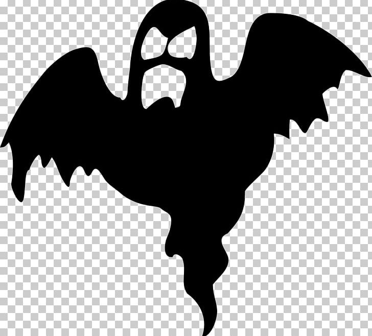 Halloween Silhouette Ghost PNG, Clipart, Beak, Bird, Black And White, Boogeyman, Cartoon Free PNG Download