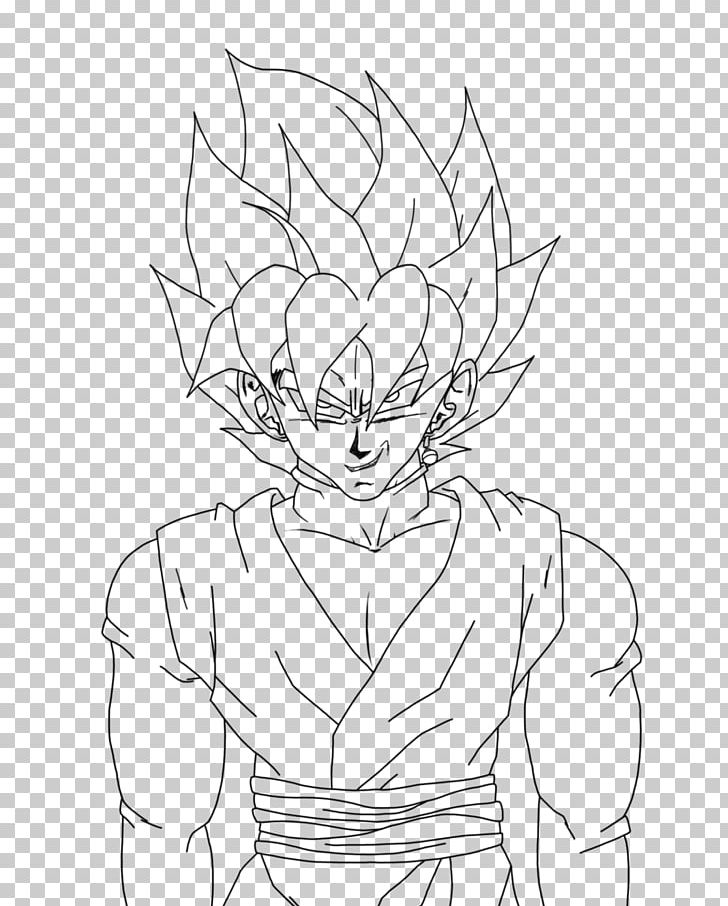Line Art Goku Black Chi-Chi Drawing PNG, Clipart, Angle, Arm, Artwork, Black And White, Cartoon Free PNG Download
