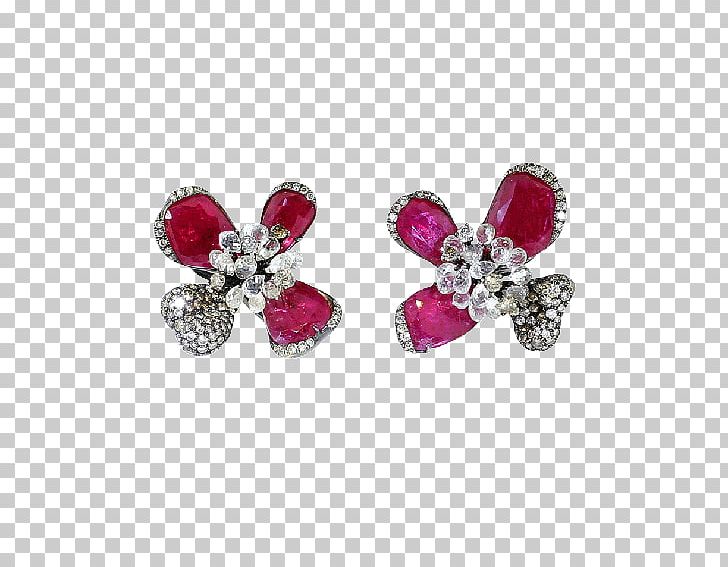 Ruby Earring Gemstone Jewellery Diamond PNG, Clipart, Bling Bling, Body Jewelry, Brooch, Butterfly, Carat Free PNG Download