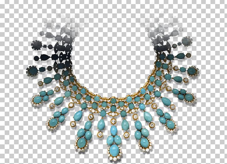 Jewellery Bead Necklaces Van Cleef & Arpels Turquoise PNG, Clipart, Alexandre Reza, Blue, Body Jewelry, Chain, Diamond Free PNG Download