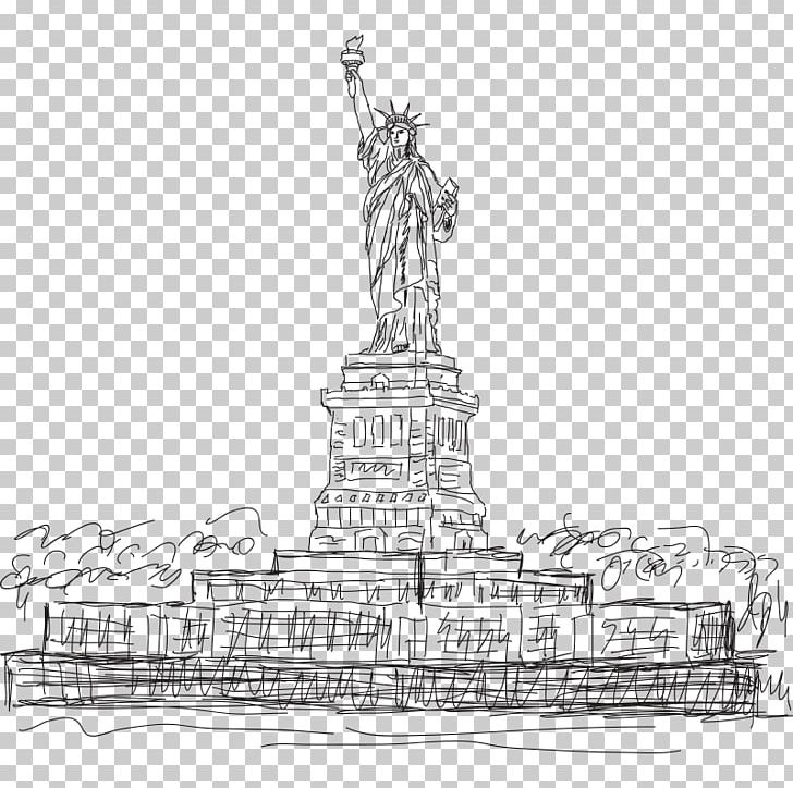 Statue Of Liberty Statue Of Freedom Drawing PNG, Clipart, Freedom, Free Logo Design Template, Hand Drawn, Landmark, Material Free PNG Download