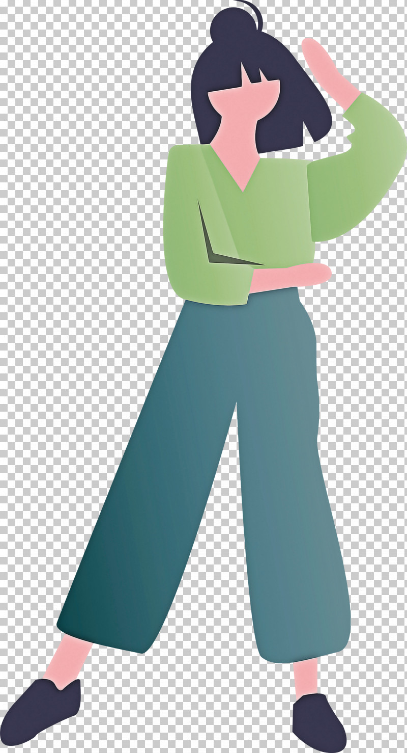 Modern Girl PNG, Clipart, Cartoon, Green, Modern Girl, Standing Free PNG Download