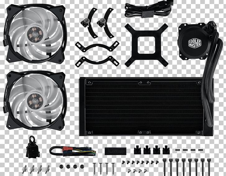Computer System Cooling Parts Cooler Master Water Cooling Central Processing Unit RGB Color Model PNG, Clipart, Asrock, Auto Part, Black And White, Central Processing Unit, Computer Cooling Free PNG Download