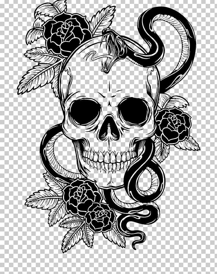 Tattoo Human Skull Symbolism PNG, Clipart, Art, Black, Black And White, Black And White Skull, Bone Free PNG Download