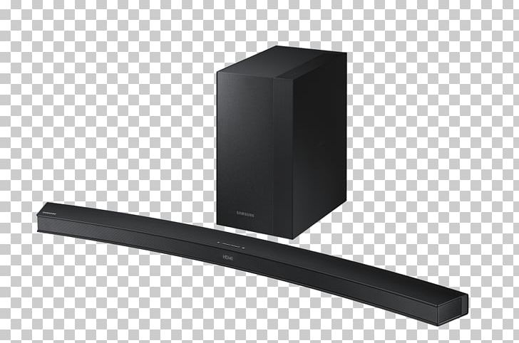 Samsung HW-M4500 260W 2.1-Channel Curved Soundbar System HW-M4500/ZA Samsung HW-K450 Surround Sound PNG, Clipart, Angle, Audio, Audio Equipment, Home Theater Systems, Logos Free PNG Download