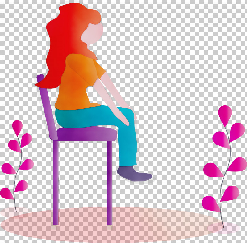 Furniture Sitting Chair PNG, Clipart, Chair, Furniture, Modern Girl, Paint, Sitting Free PNG Download