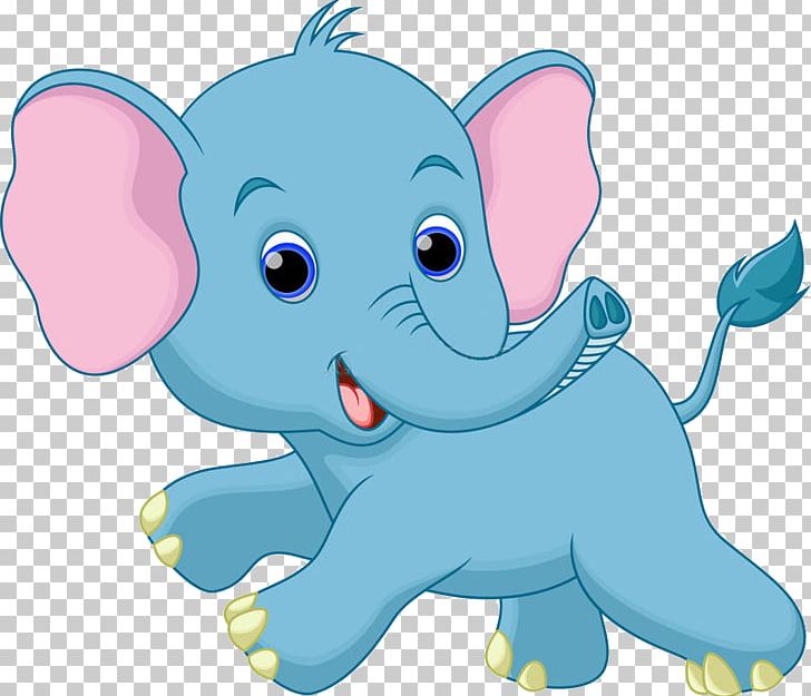 Cartoon Drawing PNG, Clipart, Animal Figure, Baby Elephant, Blue, Canvas Print, Carnivoran Free PNG Download