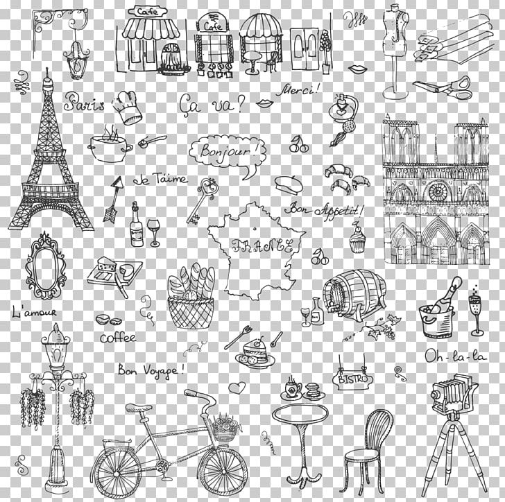Paris French Cuisine Drawing PNG, Clipart, Angle, Area, Art, Artwork, Black And White Free PNG Download