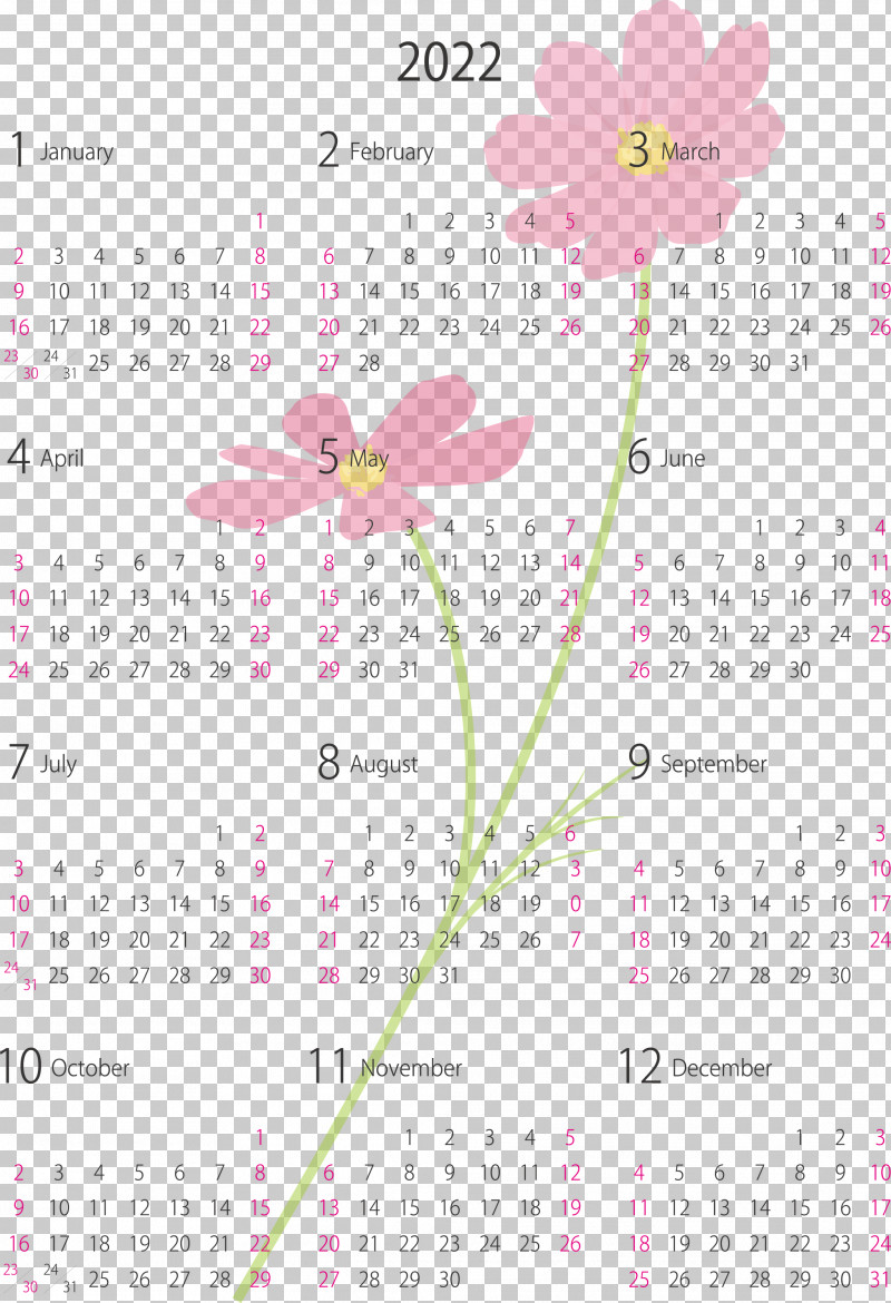 2022 Yearly Calendar Printable 2022 Yearly Calendar PNG, Clipart, Biology, Calendar System, Flower, Meter, Petal Free PNG Download