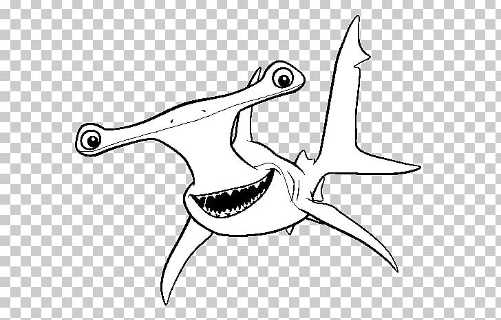 Great White Shark Bruce Coloring Book Hammerhead Shark PNG, Clipart, Angle, Art, Artwork, Bird, Cartoon Free PNG Download