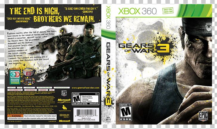 Xbox 360 Gears Of War 3 Gears Of War: Coalition's End PC Game PNG, Clipart,  Free PNG Download
