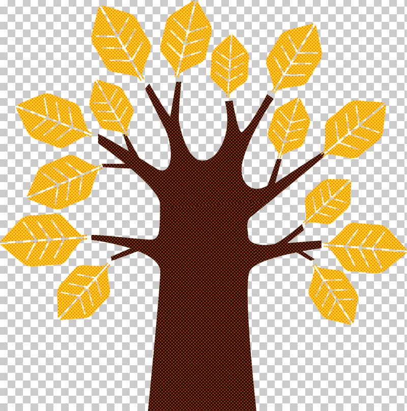 Leaf Yellow Tree Plant Hand PNG, Clipart, Abstract Tree, Cartoon Tree, Hand, Leaf, Plant Free PNG Download