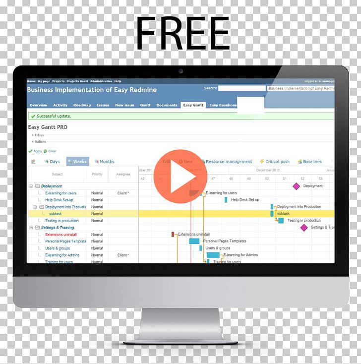 Redmine Gantt Chart Project Management Software Computer Software PNG, Clipart, Business, Computer Program, Display Advertising, Media, Microsoft Free PNG Download