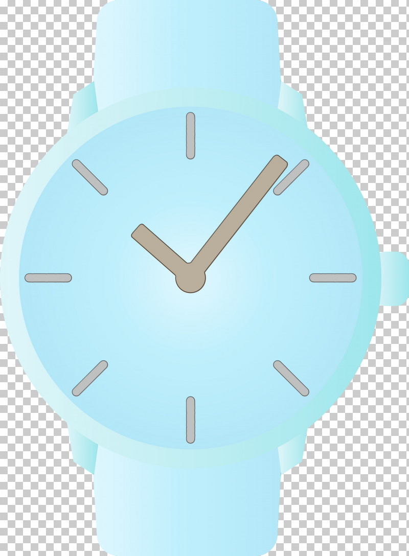 Analog Watch Blue White Watch Turquoise PNG, Clipart, Analog Watch, Aqua, Blue, Clock, Paint Free PNG Download
