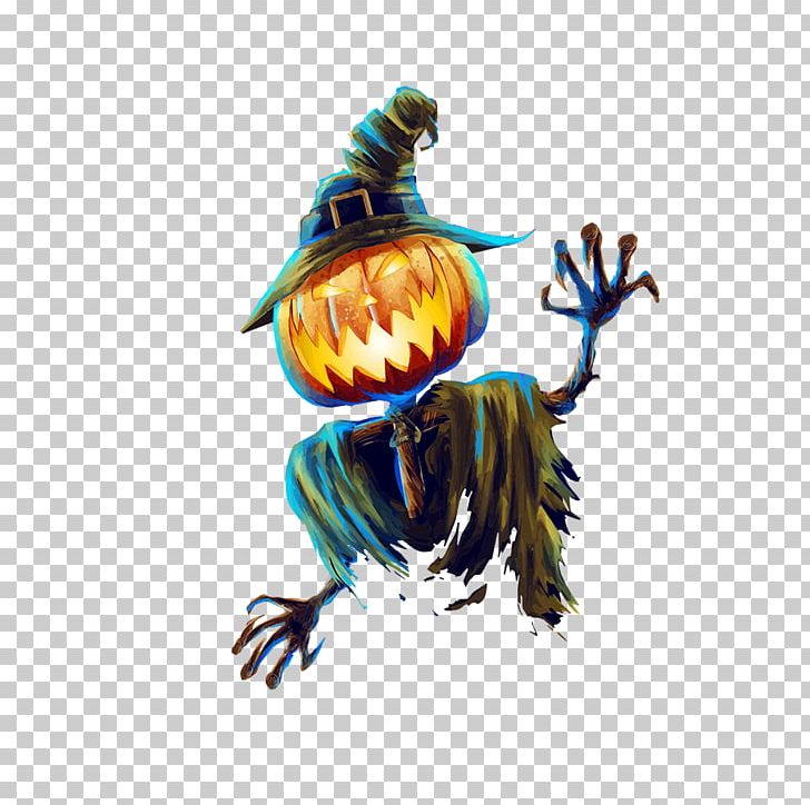 Halloween Scarecrow Jack-o-lantern Pumpkin PNG, Clipart, Art, Beak, Bird, Cartoon, Computer Wallpaper Free PNG Download