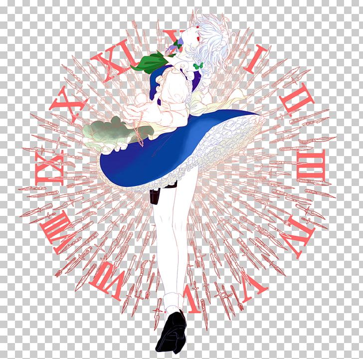 Sakuya Izayoi Touhou Project Graphic Design Knife PNG, Clipart, Clock, Flower, Graphic Design, Izayoi, Izayoi Sakuya Free PNG Download