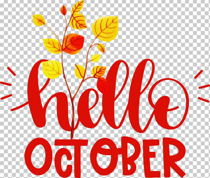 Hello October October PNG, Clipart, Cut Flowers, Floral Design, Flower, Hello October, Line Free PNG Download