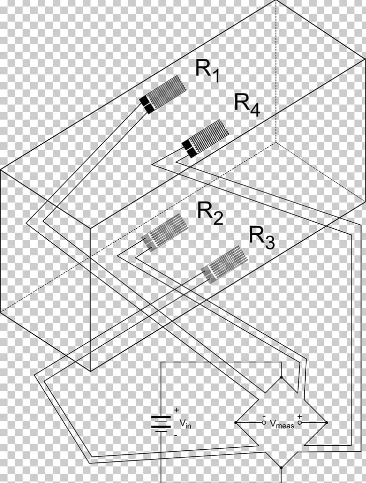 Strain Gauge Load Cell Electronic Circuit Electronic Component PNG, Clipart, Amplifier, Angle, Area, Black And White, Cancelled Free PNG Download