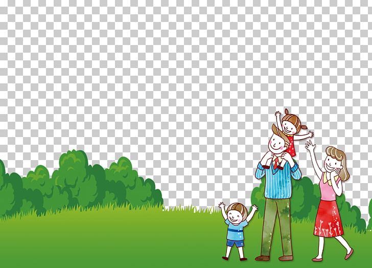 Cartoon Lawn Illustration PNG, Clipart, Art, Cartoon Family, Child, Computer Wallpaper, Download Free PNG Download