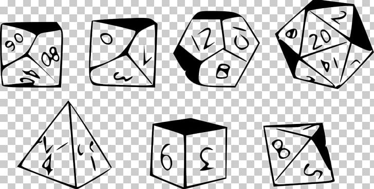 Dungeons & Dragons D20 System Pathfinder Roleplaying Game Dice Role-playing Game PNG, Clipart, Angle, Area, Art, Black And White, Board Game Free PNG Download