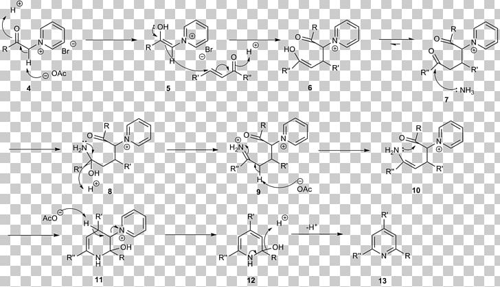 Kröhnke Pyridine Synthesis Hantzsch Pyridine Synthesis Chemical Synthesis 2 PNG, Clipart, 26lutidine, Ammonium Acetate, Angle, Area, Black And White Free PNG Download