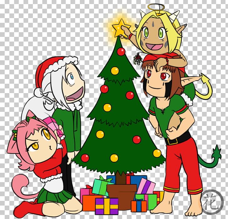 Christmas Tree Christmas Ornament Human Behavior PNG, Clipart, Art, Artwork, Behavior, Cartoon, Character Free PNG Download