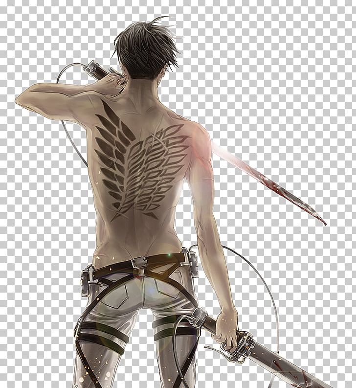 levi and mikasa pose look over the shoulder