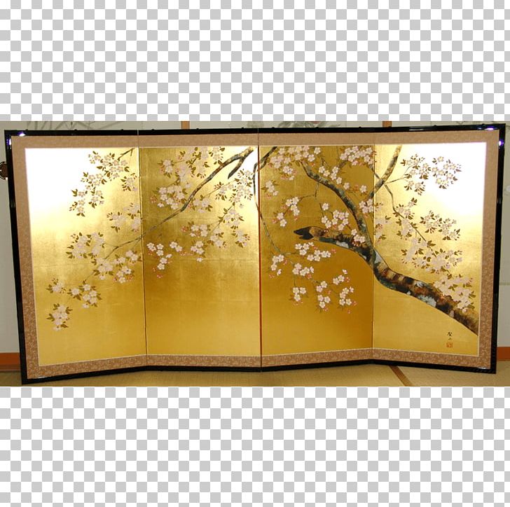 Frames Heian Period Gold Leaf Folding Screen Japanese Painting PNG, Clipart, Art, Flower, Folding Screen, Furniture, Gold Free PNG Download