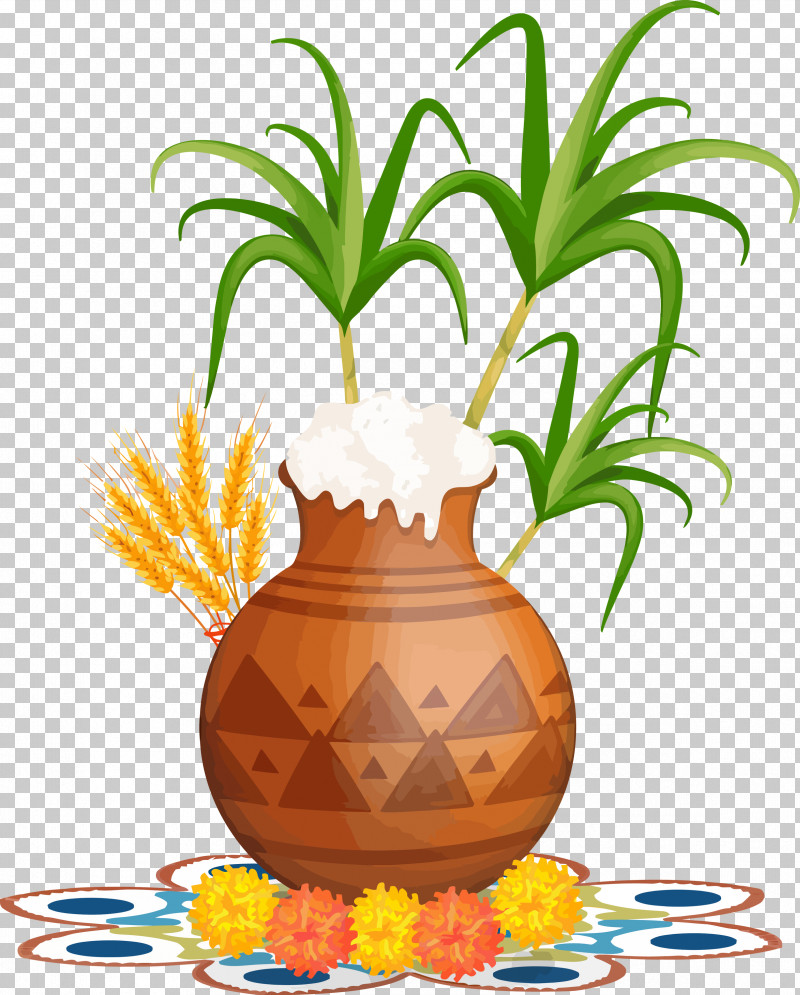 Happy Pongal Tai Pongal Thai Pongal PNG, Clipart, Ananas, Flowerpot, Happy Pongal, Houseplant, Pineapple Free PNG Download