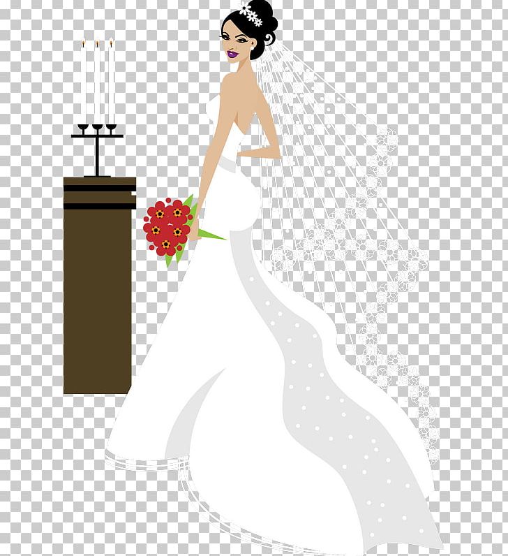 Wedding Invitation Bride Illustration PNG, Clipart, Cartoon, Fashion Design, Flower, Flowers, Girl Free PNG Download