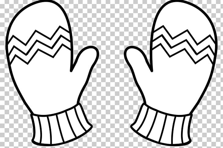 Mitten Glove Line Art PNG, Clipart, Area, Black, Black And White, Clothing, Drawing Free PNG Download